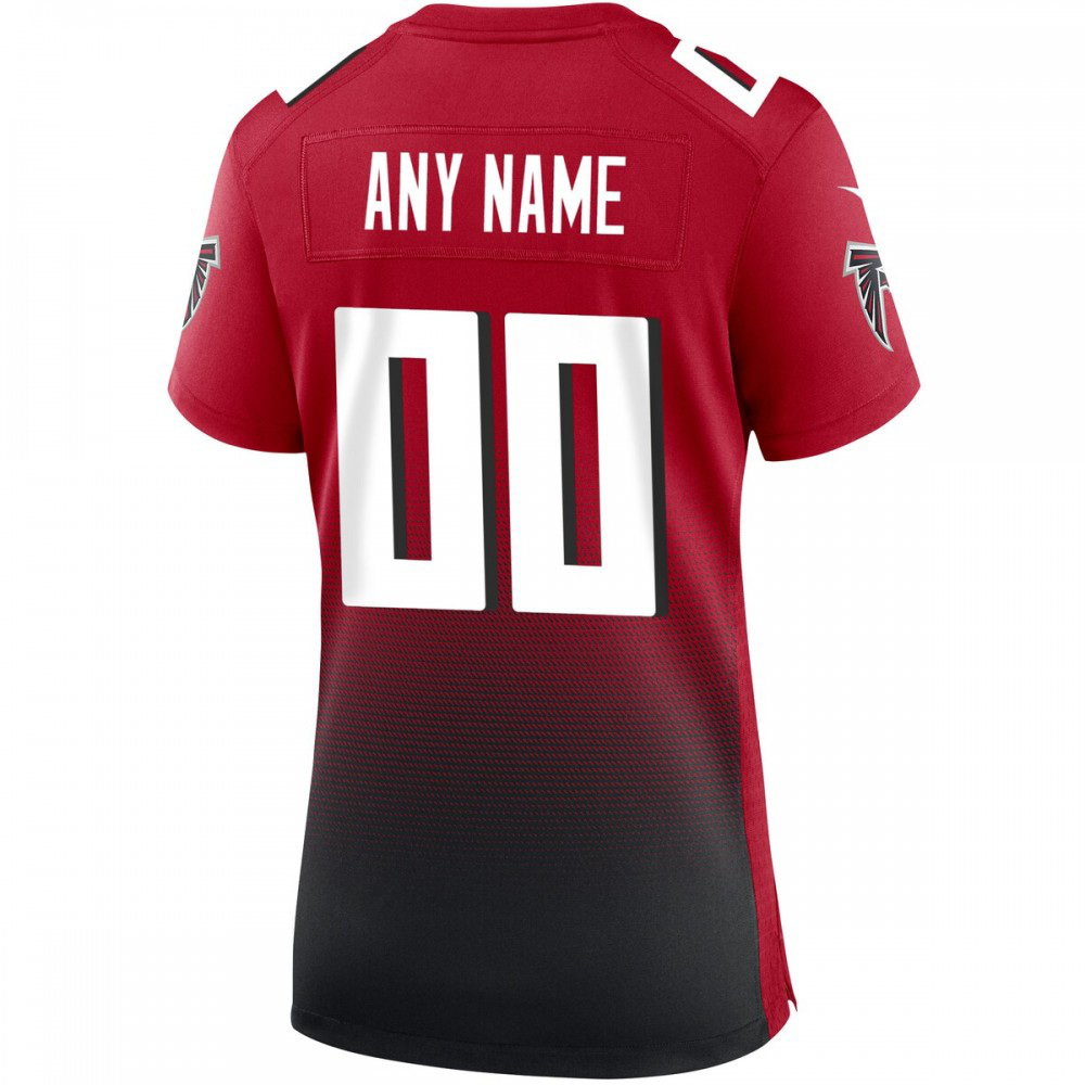 Atlanta Falcons Nike Women's Alternate Custom Game Jersey - Red-GridironStore